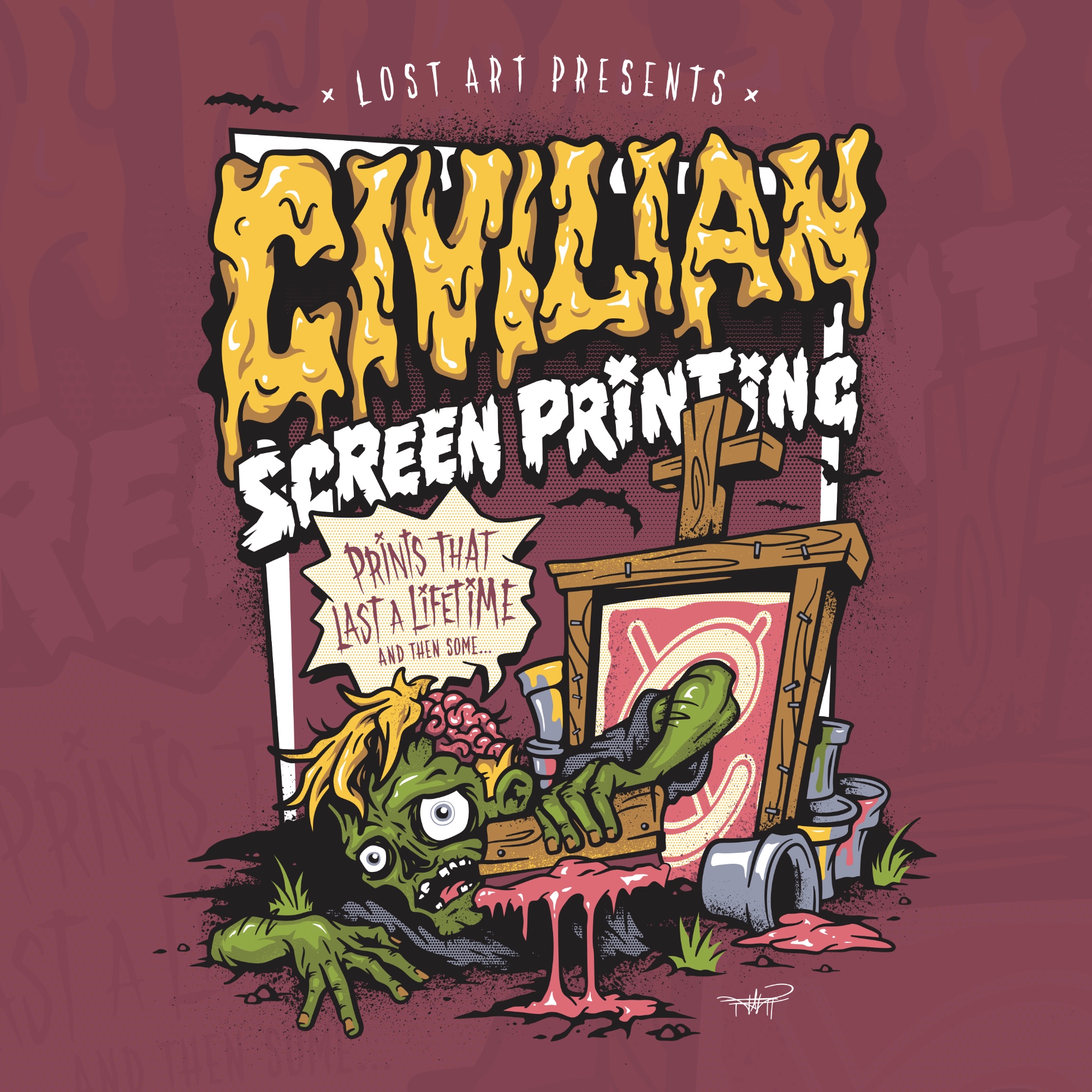 Civilian Screen Printing, Zombie Print (image 1)