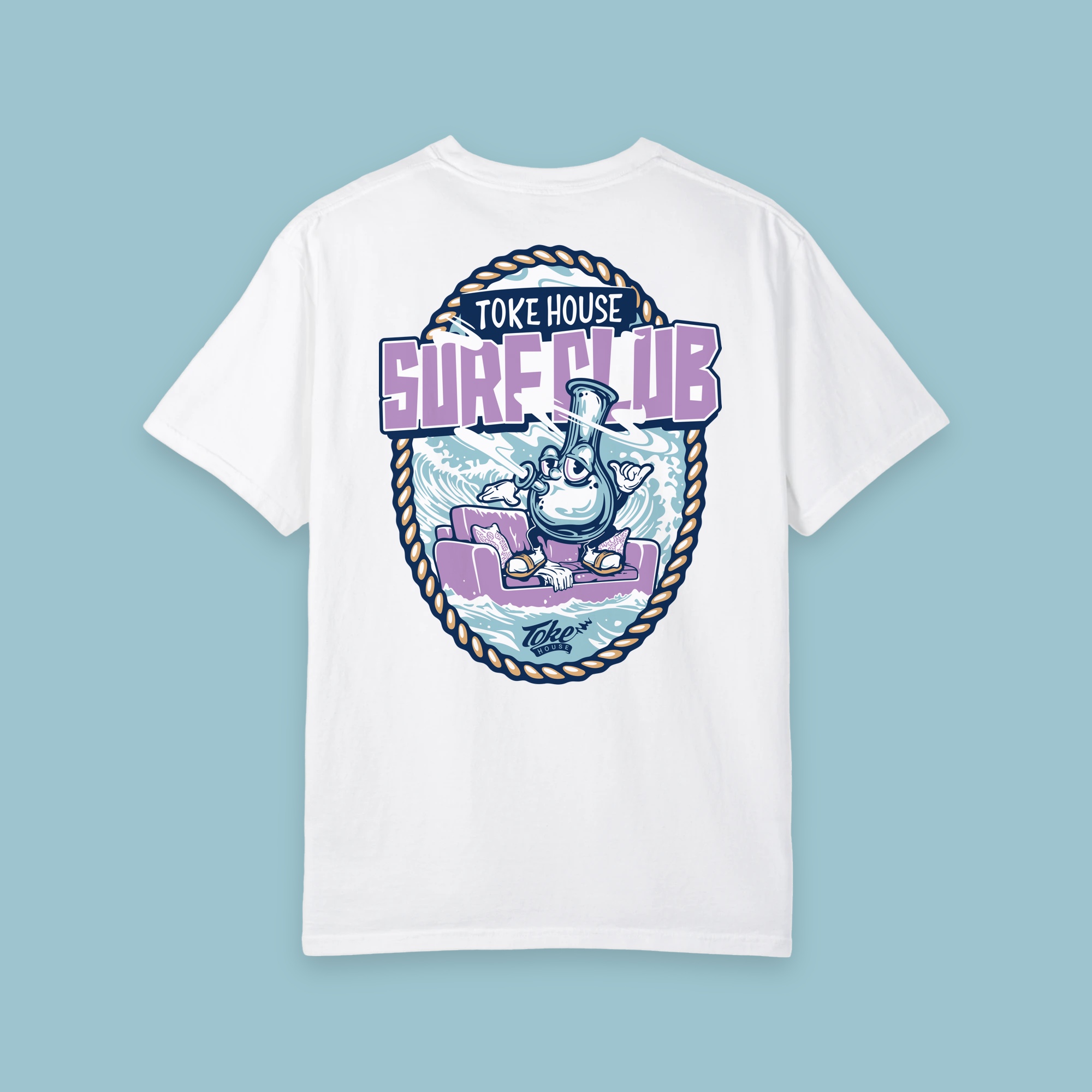 Toke House, Couch Surfer: tee back white